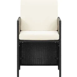 vidaXL Chaises de jardin lot de 4 Résine tressée Noir