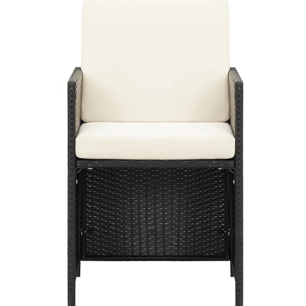 vidaXL Chaises de jardin lot de 4 Résine tressée Noir