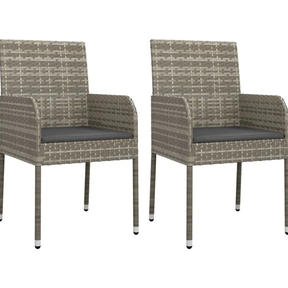 vidaXL Chaises de jardin avec coussins lot de 2 Résine tressée