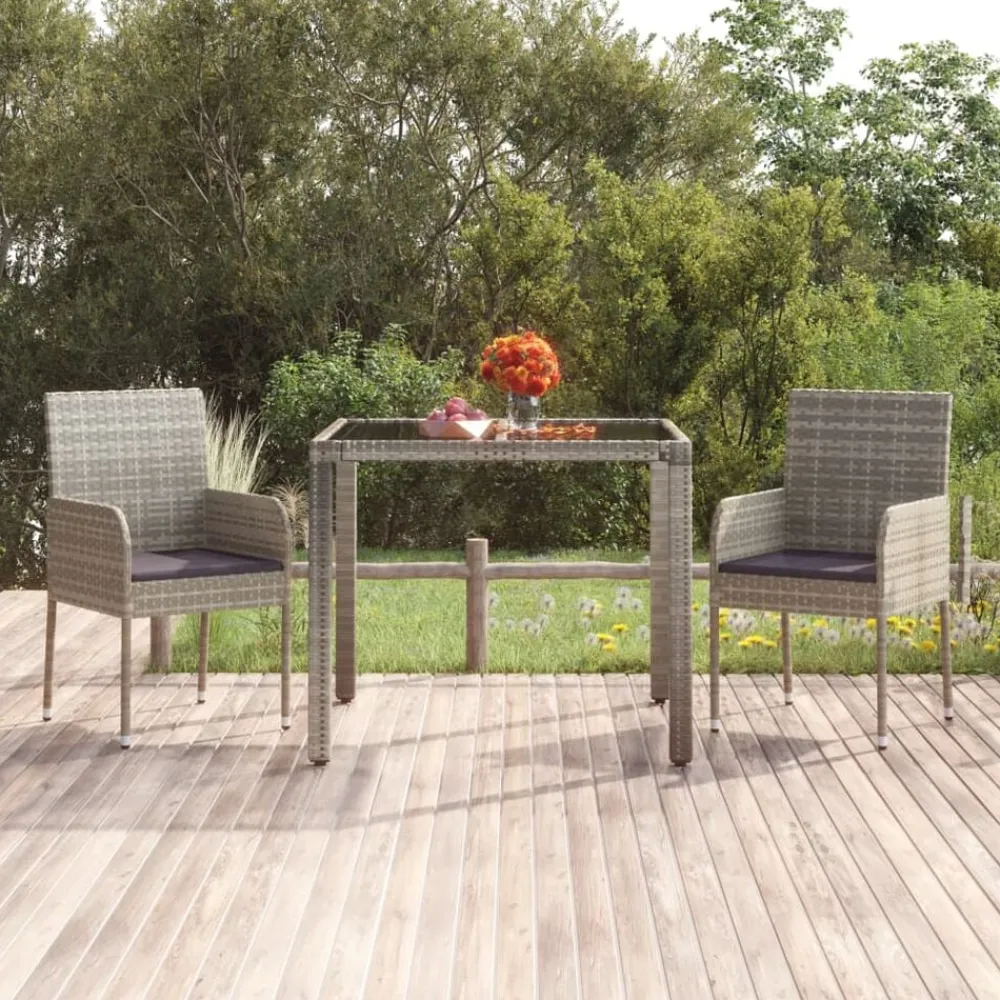 vidaXL Chaises de jardin avec coussins lot de 2 Résine tressée