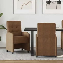 vidaXL Chaises de Salle à Manger avec Roues 2 pcs