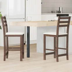 vidaXL Chaises de salle à manger 2 pcs Marron Clair