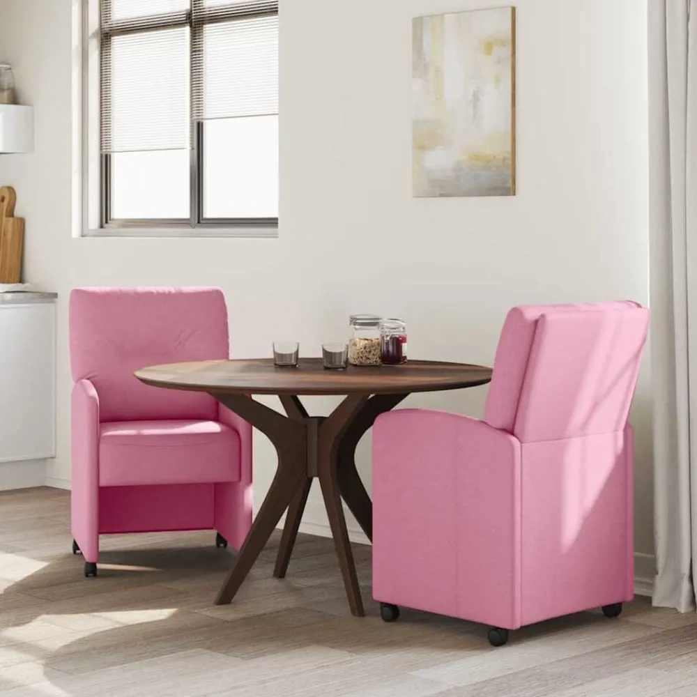 vidaXL Chaises de Salle à Manger avec Roues 2 pcs 57 x 67 x 95 cm