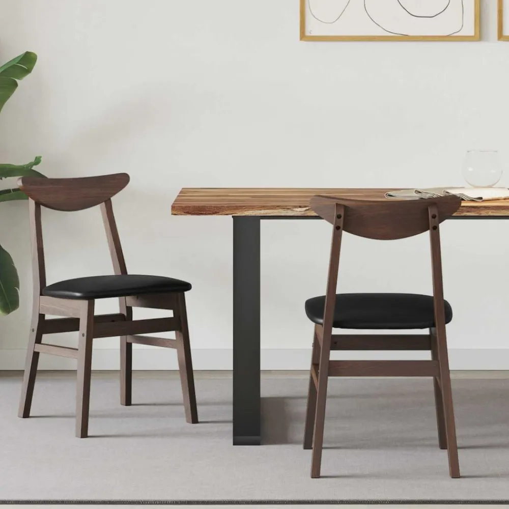 vidaXL Chaises de salle à manger 2 pcs Marron Clair 42 x 47.5 x 81 cm
