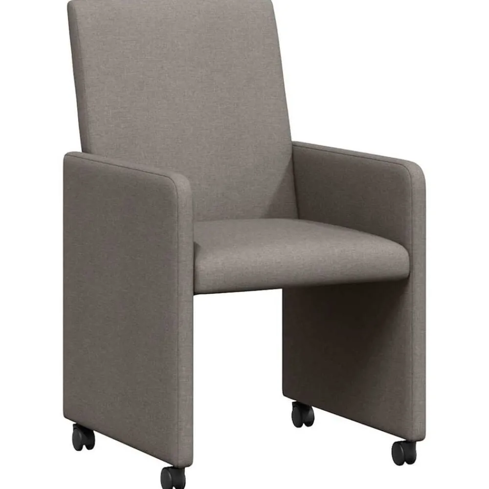 Fauteuils Et Chaises-vidaXL Chaises de Salle à Manger avec Roues 2 pcs tissu Taupe