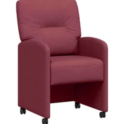 Fauteuils Et Chaises-vidaXL Chaises de Salle à Manger avec Roues 2 pcs tissu Bordeaux