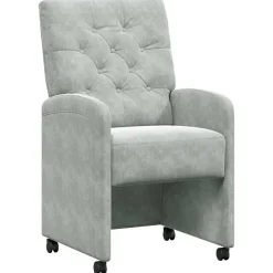 vidaXL Chaises de Salle à Manger avec Roues 2 pcs Velours