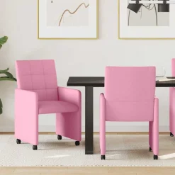 vidaXL Chaises de Salle à Manger avec Roues 2 pcs 58 x 65 x 94 cm