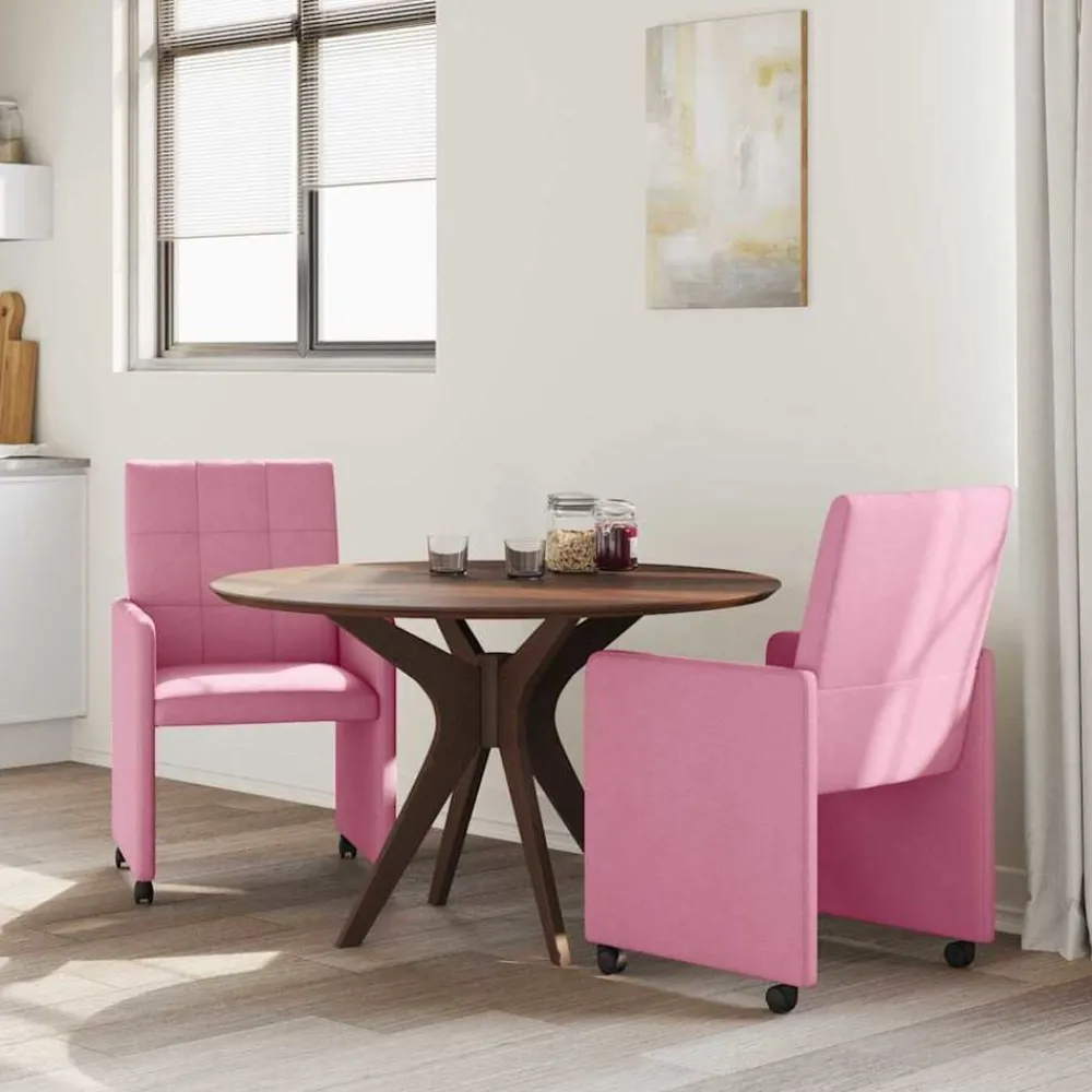 vidaXL Chaises de Salle à Manger avec Roues 2 pcs 58 x 65 x 94 cm