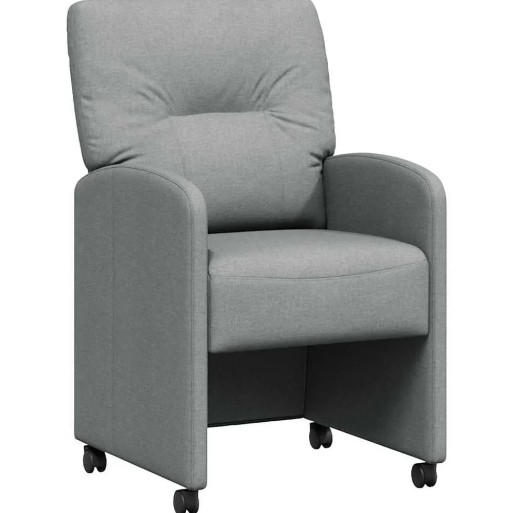 vidaXL Chaises de Salle à Manger avec Roues 2 pcs tissu