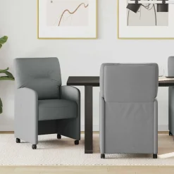 vidaXL Chaises de Salle à Manger avec Roues 2 pcs tissu