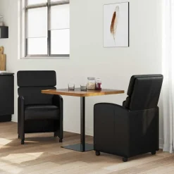 Fauteuils Et Chaises-vidaXL Chaises de Salle à Manger avec Roues 2 pcs 58 x 65 x 98 cm Noir