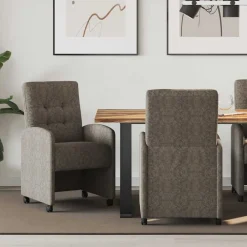 vidaXL Chaises de Salle à Manger avec Roues 2 pcs