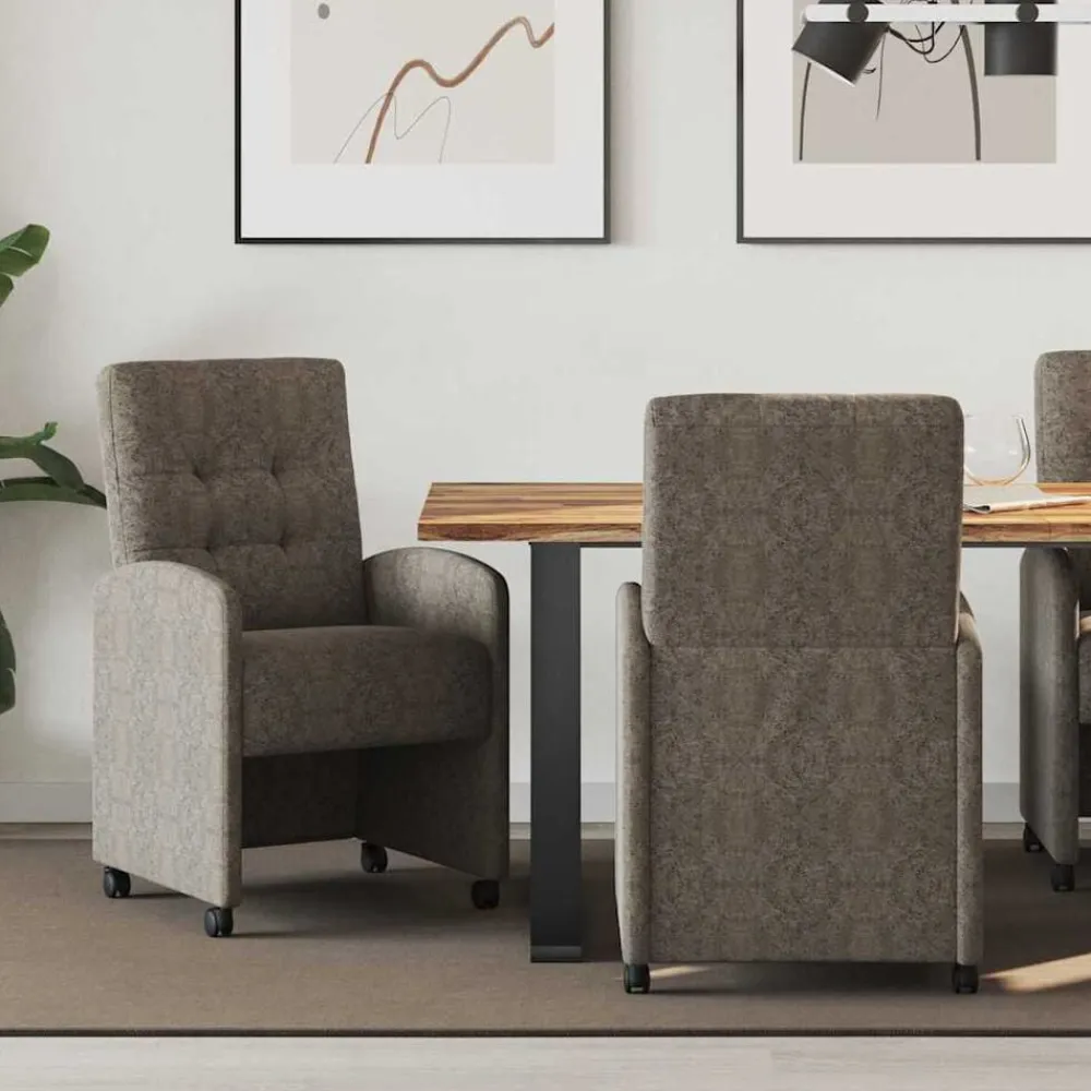 vidaXL Chaises de Salle à Manger avec Roues 2 pcs