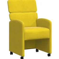 Fauteuils Et Chaises-vidaXL Chaises de Salle à Manger avec Roues 2 pcs Velours Jaune