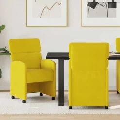 Fauteuils Et Chaises-vidaXL Chaises de Salle à Manger avec Roues 2 pcs Velours Jaune