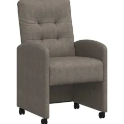 Fauteuils Et Chaises-vidaXL Chaises de Salle à Manger avec Roues 2 pcs 58 x 67 x 97 cm Gris