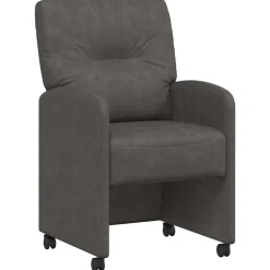 Fauteuils Et Chaises-vidaXL Chaises de Salle à Manger avec Roues 2 pcs 57 x 67 x 95 cm Noir