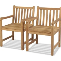 Mobilier De Jardin-vidaXL Chaises d'extérieur lot de 2 Bois de teck solide