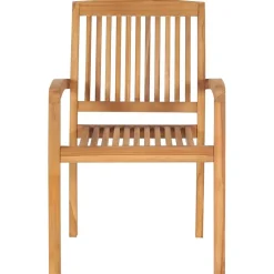 Mobilier De Jardin-vidaXL Chaises empilables à manger de jardin lot de 2 Bois teck solide