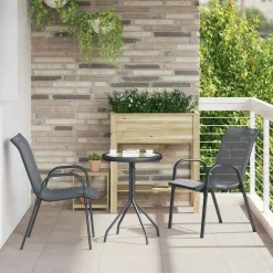 vidaXL Chaises empilables de jardin lot de 2 Tissu textilène
