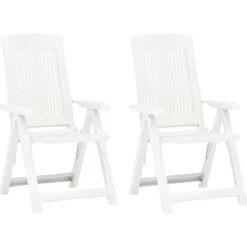 vidaXL Chaises inclinables de jardin lot de 2 Plastique