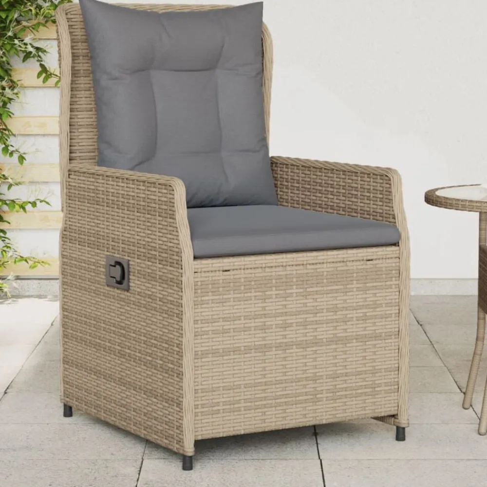Mobilier De Jardin-vidaXL Chaises inclinables de jardin lot de 2 beige résine tressée beige et gris