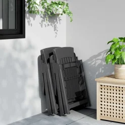 Mobilier De Jardin-vidaXL Chaises inclinables de jardin lot de 2 PP Anthracite