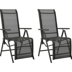 vidaXL Chaises inclinables de jardin lot de 2 Textilène et aluminium