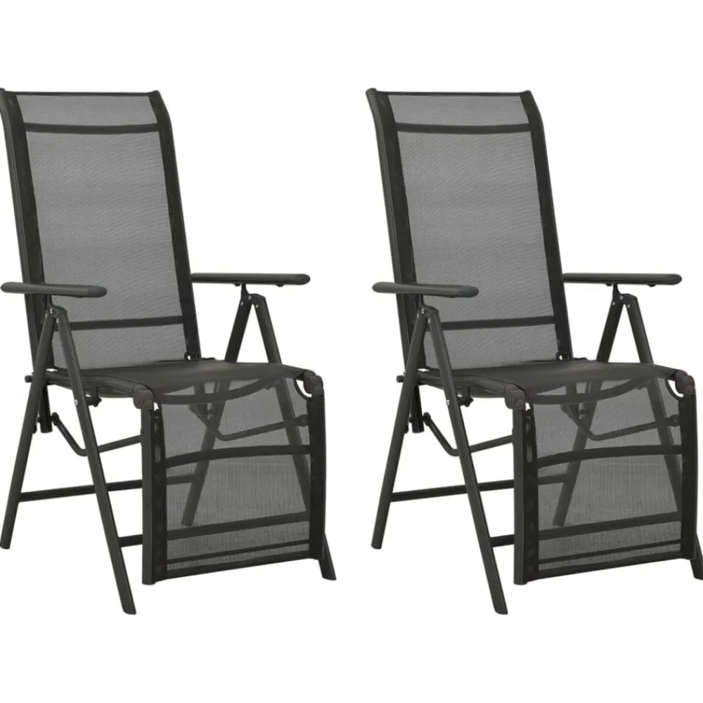 vidaXL Chaises inclinables de jardin lot de 2 Textilène et aluminium