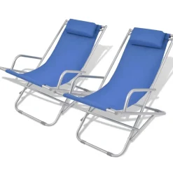 vidaXL Chaises inclinables de terrasse lot de 2 Acier