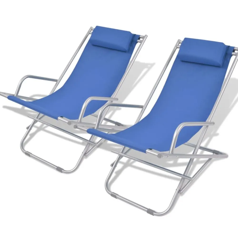 vidaXL Chaises inclinables de terrasse lot de 2 Acier