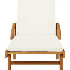 vidaXL Chaises longues lot de 2 avec coussins 200x68x83 cm bois acacia