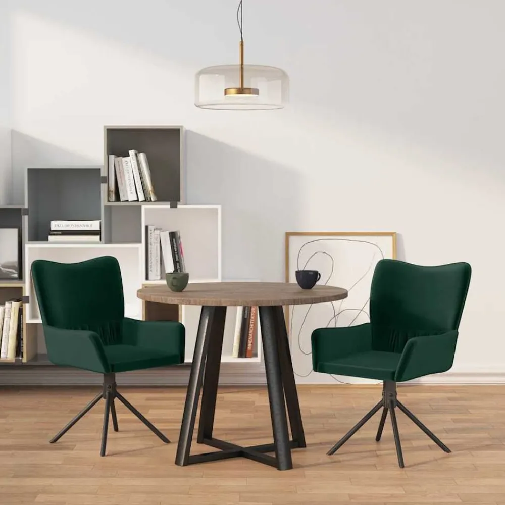 vidaXL Chaises pivotantes à manger lot de 2 Velours