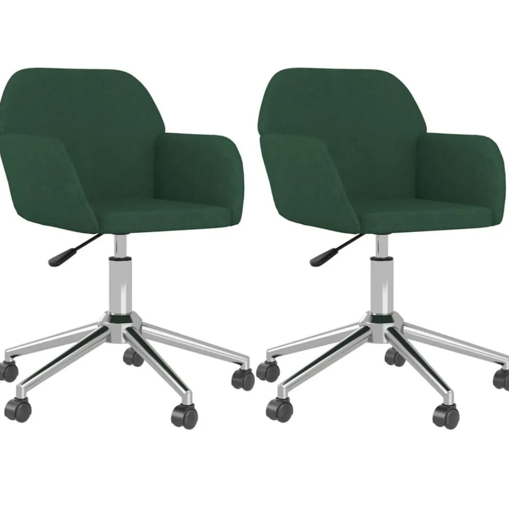 vidaXL Chaises pivotantes à manger lot de 2 tissu