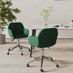 vidaXL Chaises pivotantes à manger lot de 2 tissu