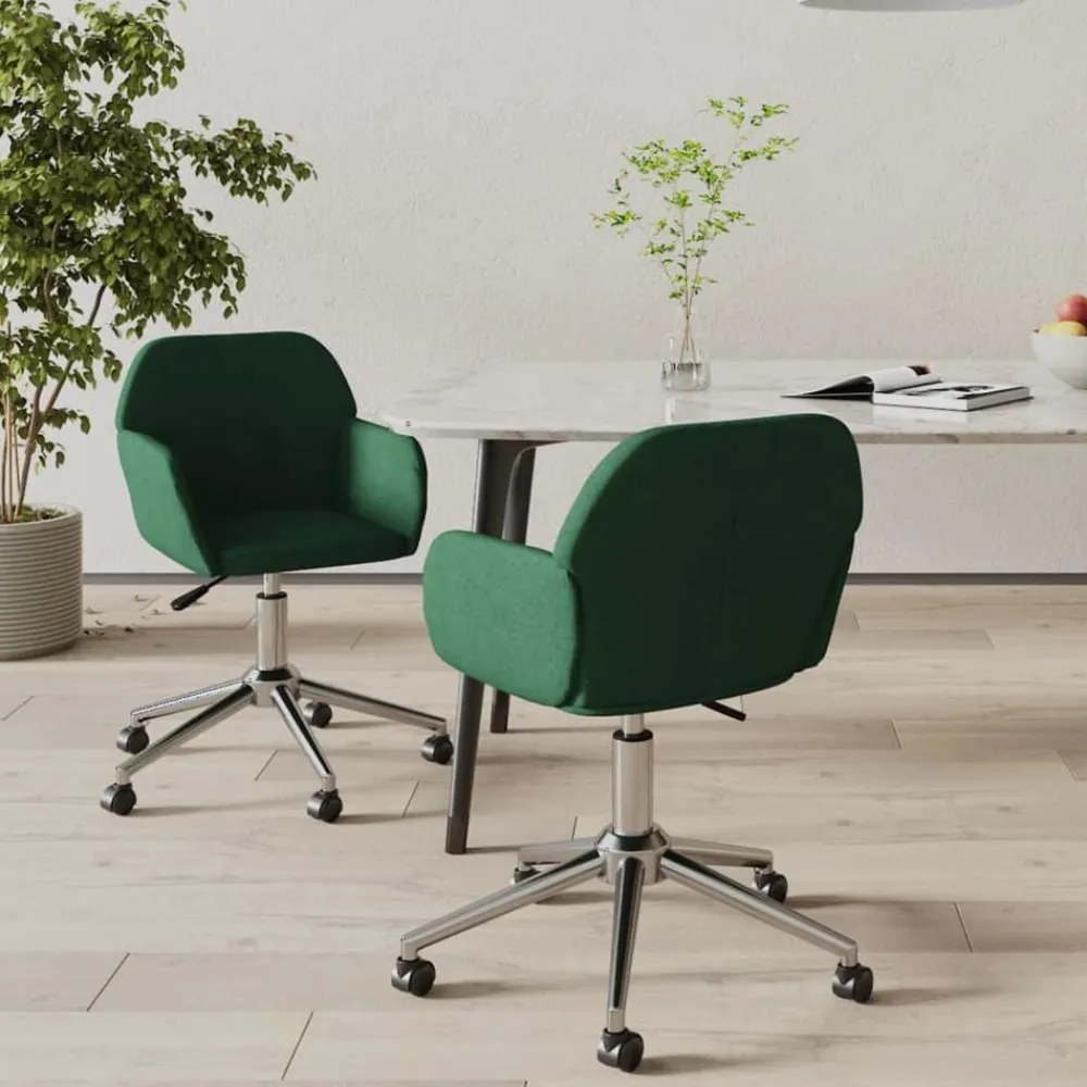 vidaXL Chaises pivotantes à manger lot de 2 tissu