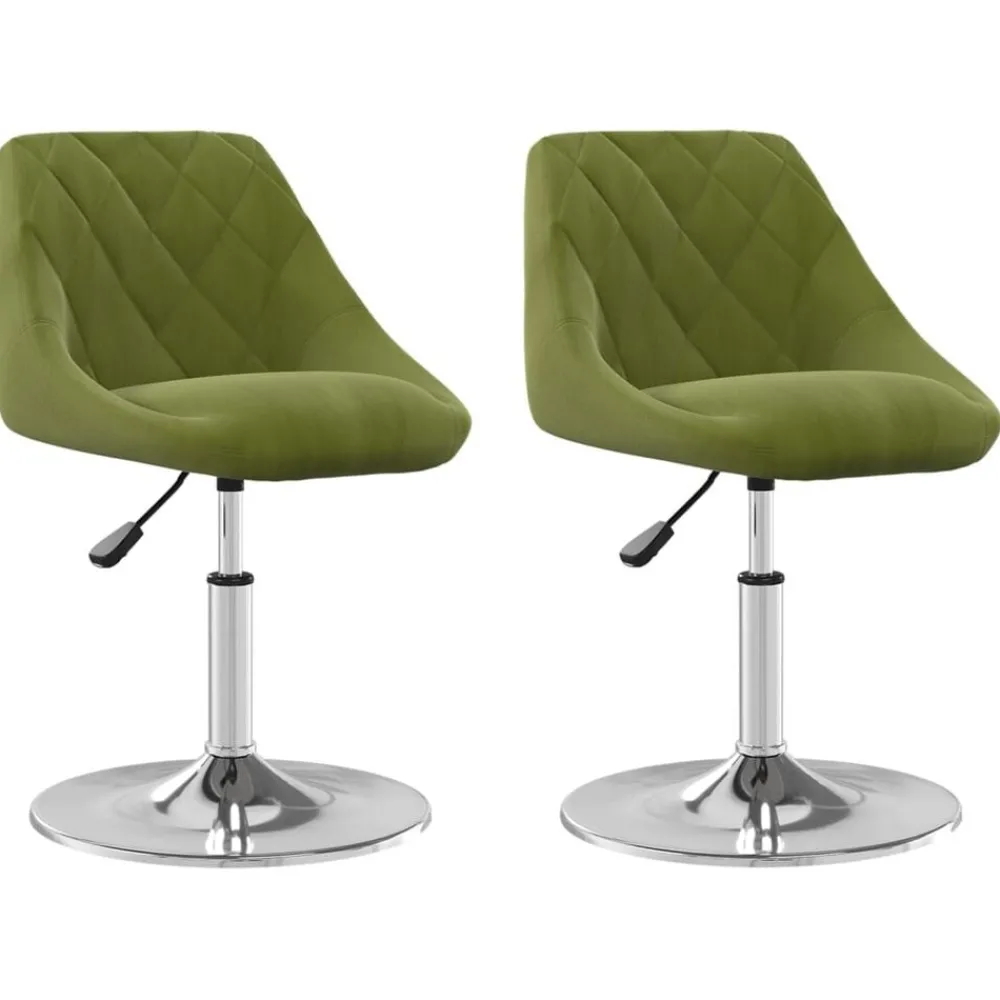 Fauteuils Et Chaises-vidaXL Chaises pivotantes à manger lot de 2 velours Vert clair