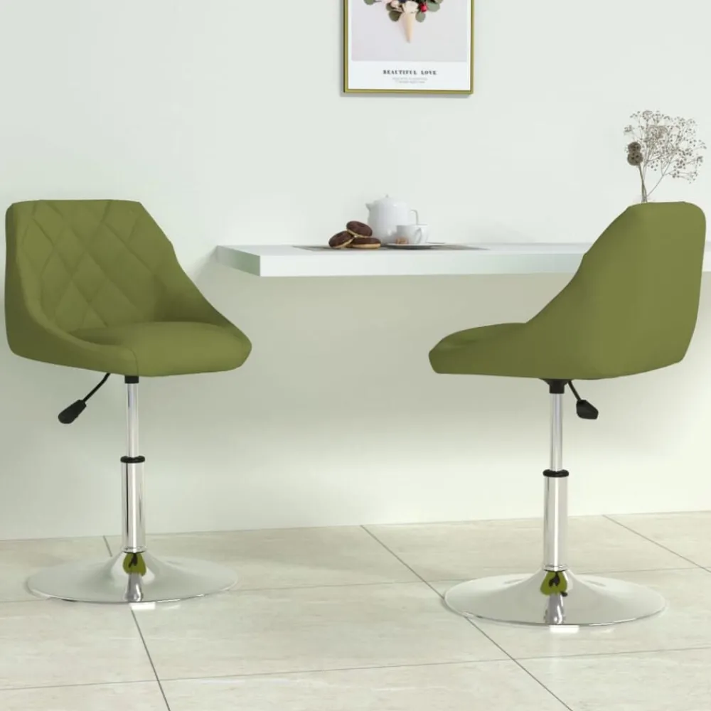 Fauteuils Et Chaises-vidaXL Chaises pivotantes à manger lot de 2 velours Vert clair