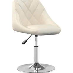 vidaXL Chaises pivotantes à manger lot de 2 Crème Velours