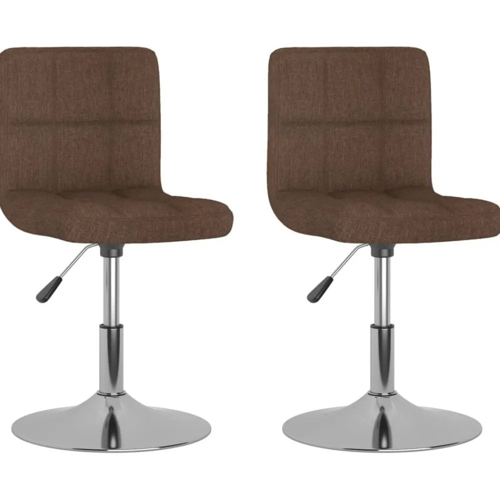 Fauteuils Et Chaises-vidaXL Chaises pivotantes à manger lot de 2 tissu Marron