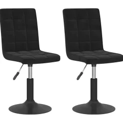Fauteuils Et Chaises-vidaXL Chaises pivotantes à manger lot de 2 velours Noir