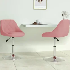 vidaXL Chaises pivotantes à manger lot de 2 Velours