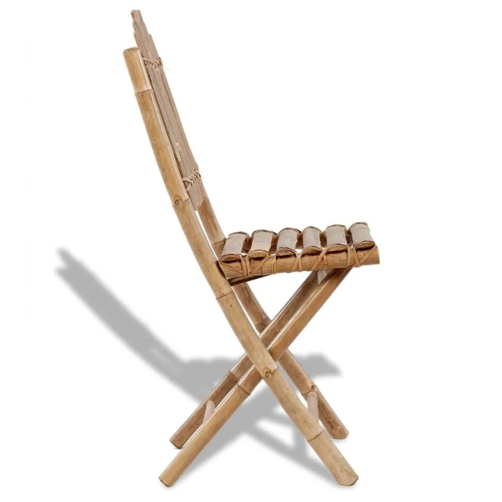 vidaXL Chaises pliables de jardin lot de 2 Bambou