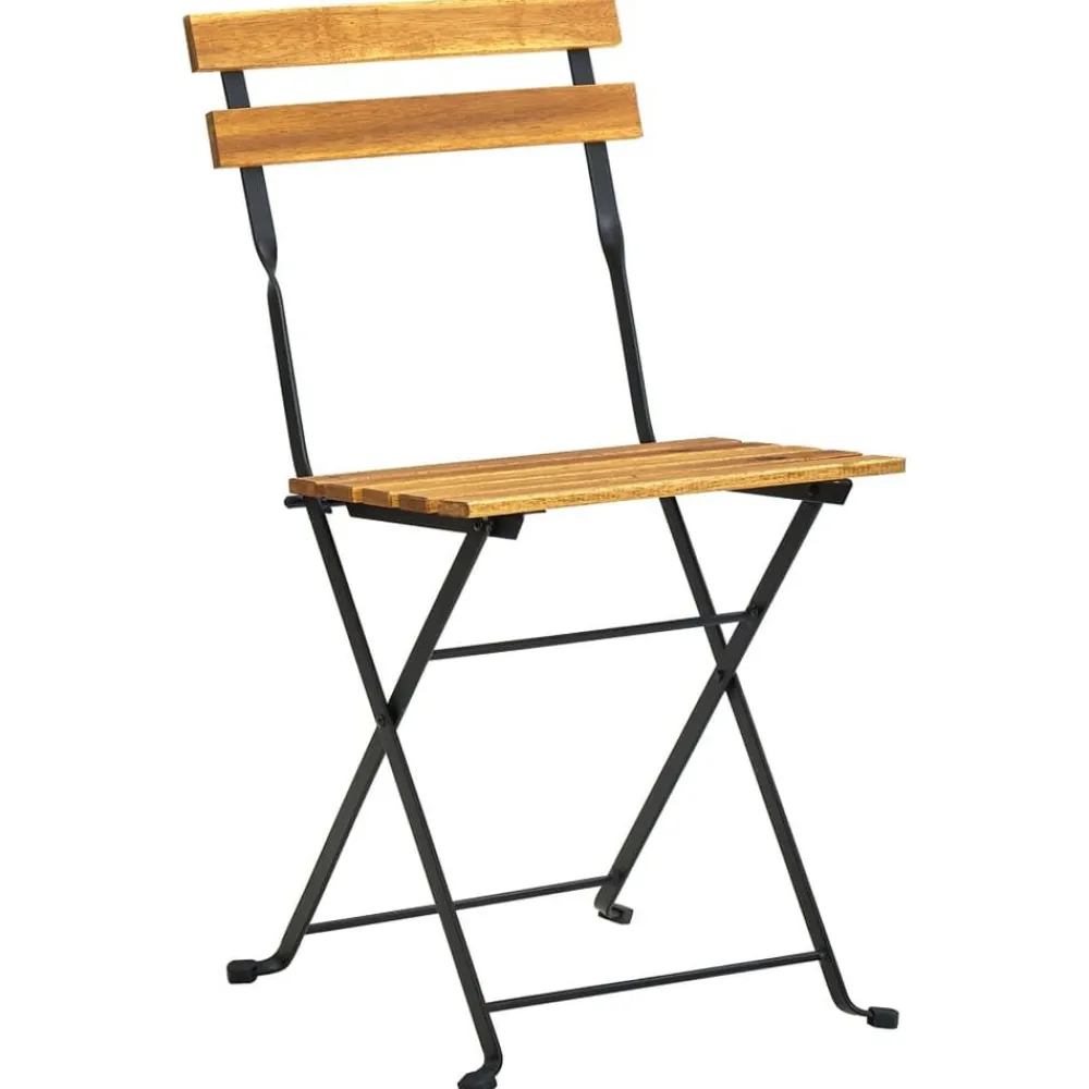vidaXL Chaises pliables de jardin lot de 2 Acier et Bois acacia solide