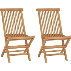 Mobilier De Jardin-vidaXL Chaises pliables de jardin lot de 2 Bois de teck solide