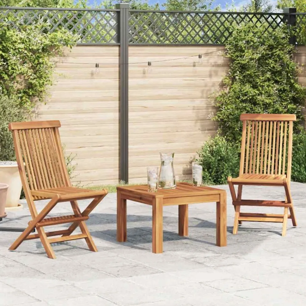 Mobilier De Jardin-vidaXL Chaises pliables de jardin lot de 2 Bois de teck solide