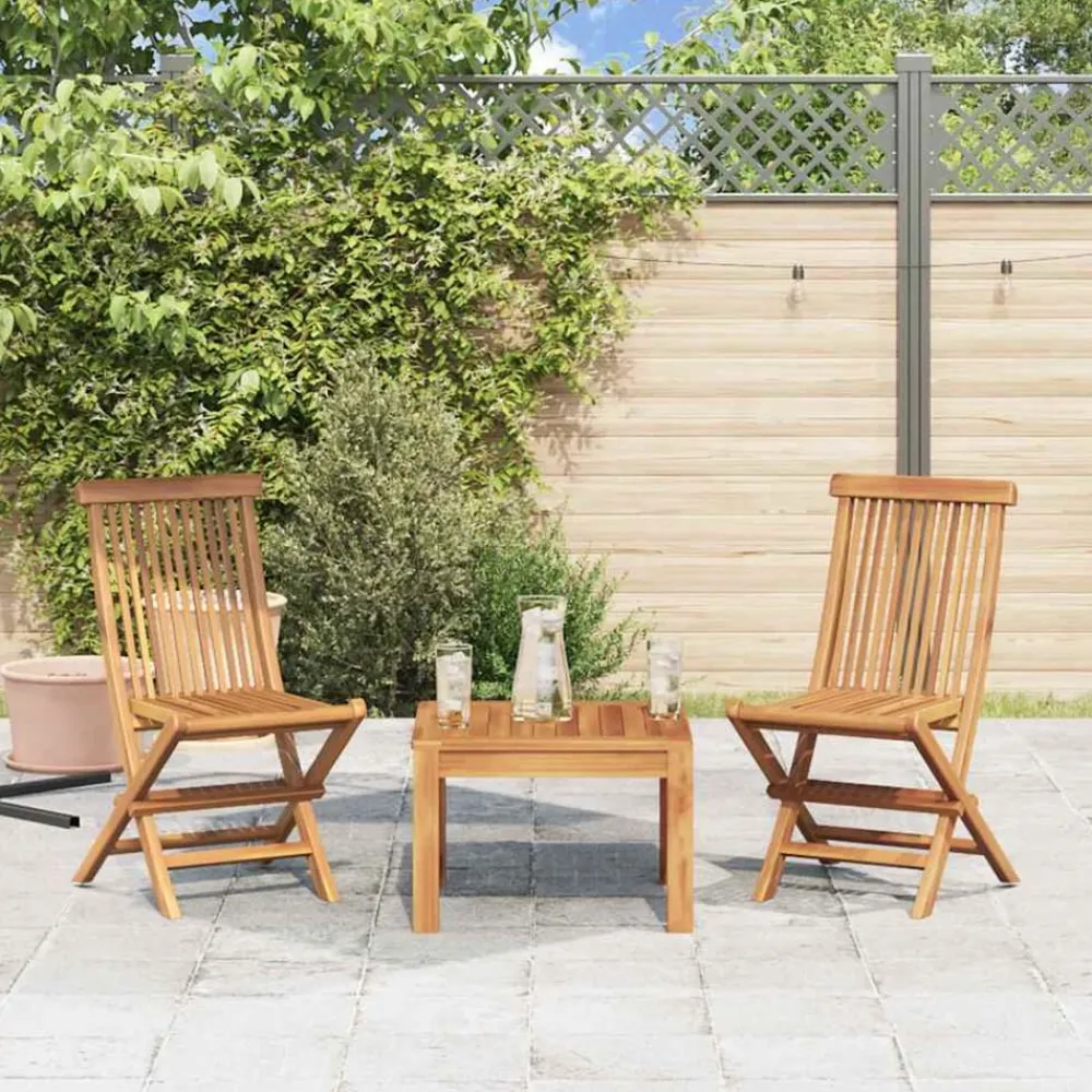 Mobilier De Jardin-vidaXL Chaises pliables de jardin lot de 2 Bois de teck solide