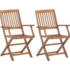 Mobilier De Jardin-vidaXL Chaises pliables d'extérieur lot de 2 Bois d'acacia solide
