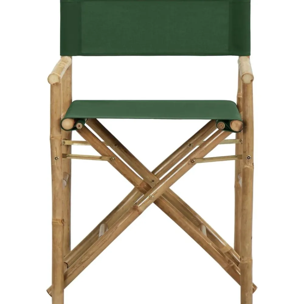 vidaXL Chaises pliables de directeur lot de 2 Bambou et tissu